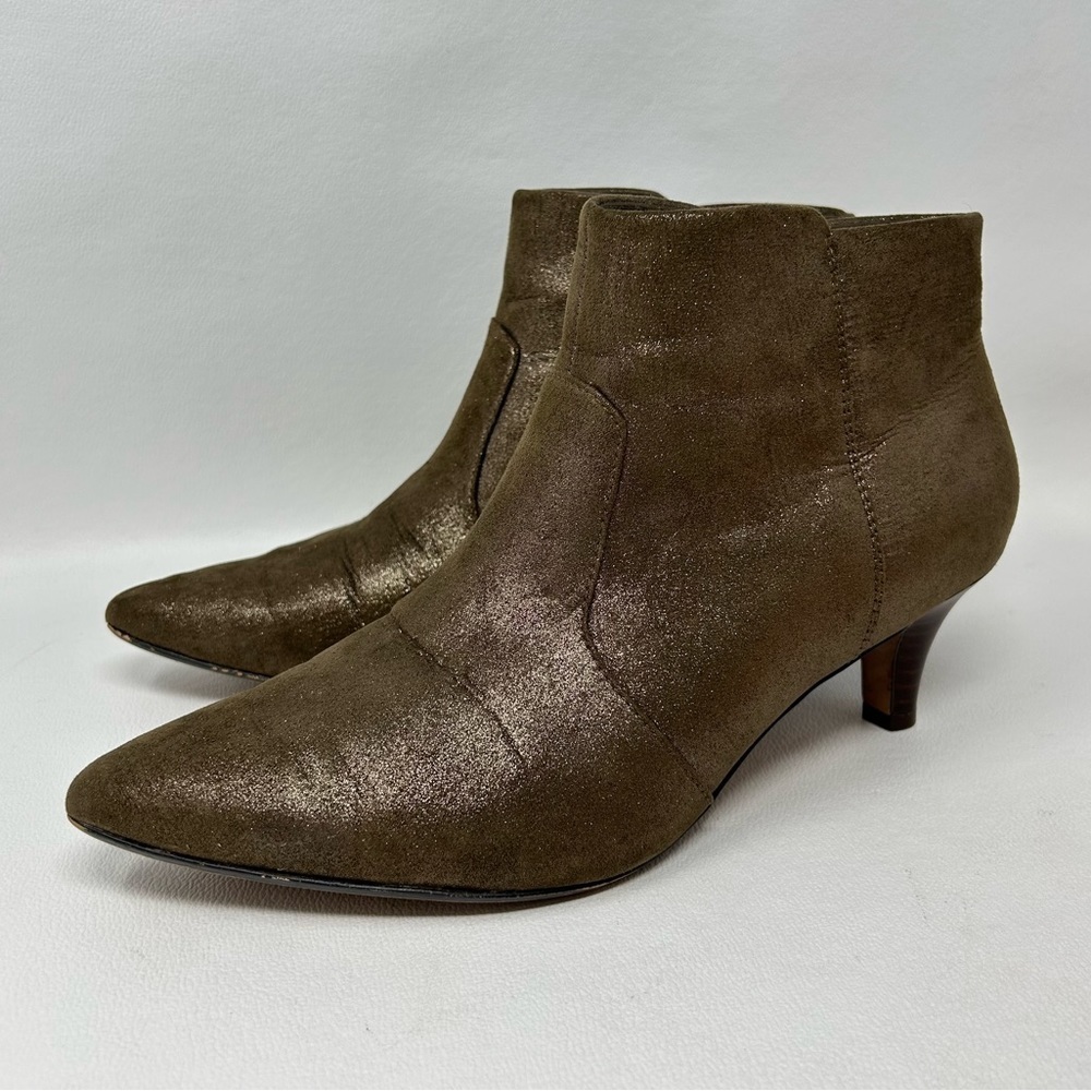 Clarks 20701 Gold Heeled Ankle Boots, Women’s Size 9.5M